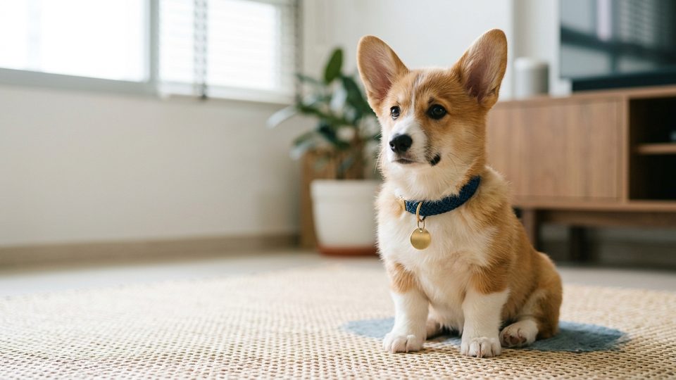 Licensed pet dog in a Singapore home