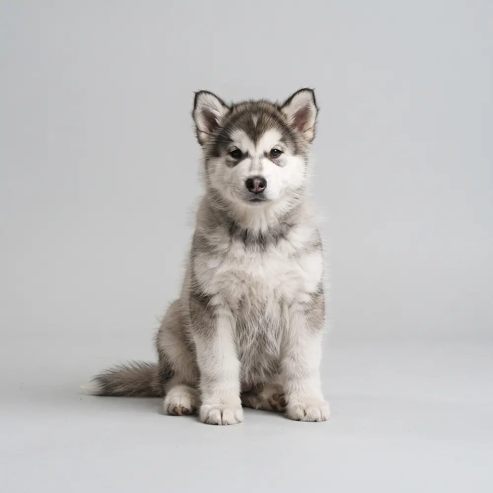 Illustration of a Alaskan Malamute: the breed standard colour coat. Not a photograph of a puppy for sale.