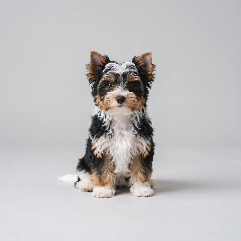 Illustration of a Biewer Terrier: tri-colour coat. Not a photograph of a puppy for sale.