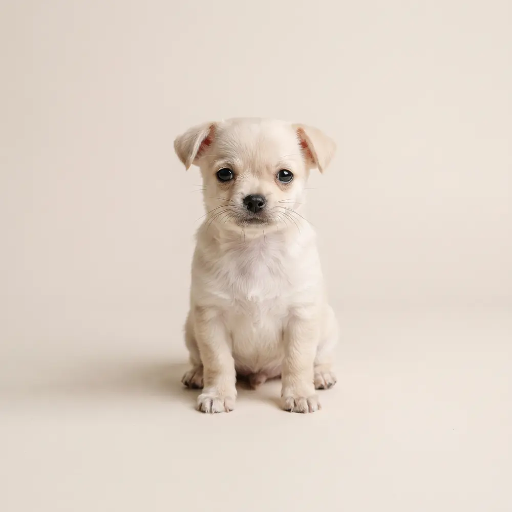 Illustration of a Chihuahua: cream coat. Not a photograph of a puppy for sale.