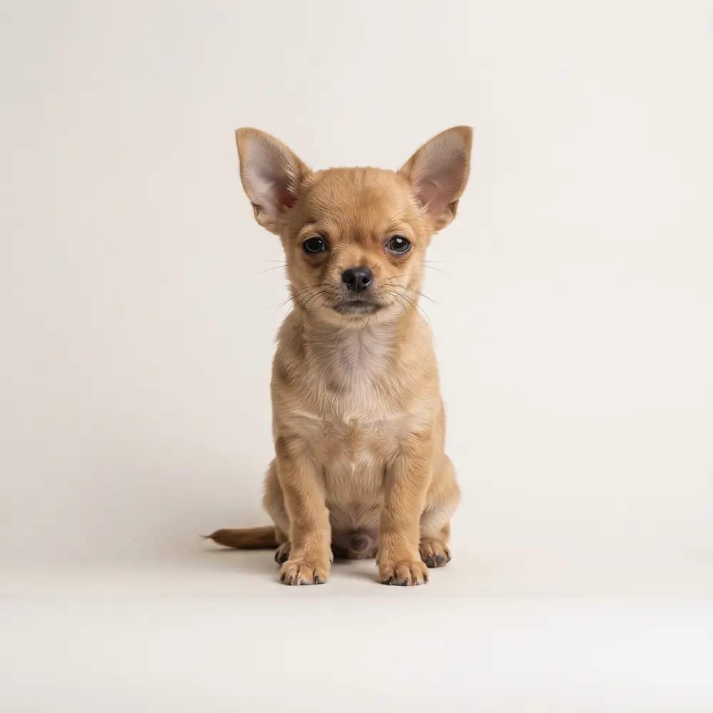 Illustration of a Chihuahua: tan coat. Not a photograph of a puppy for sale.
