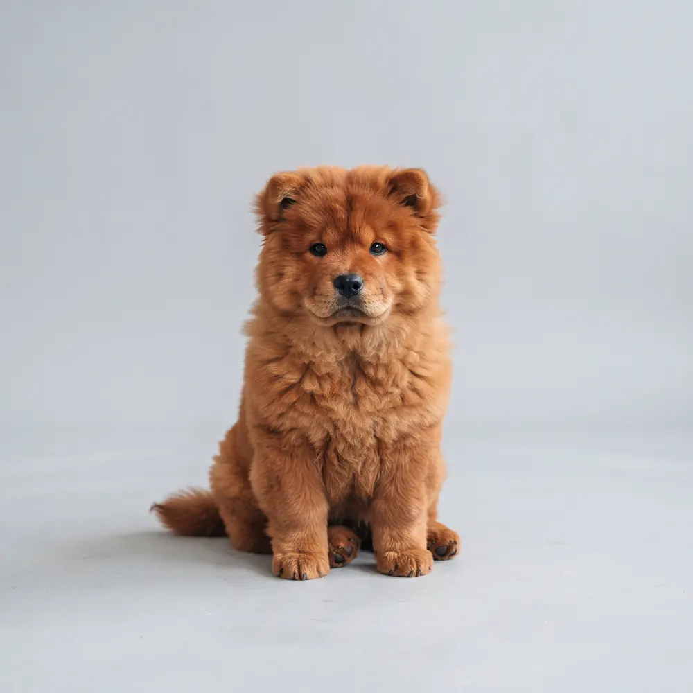 Illustration of a Chow Chow: red coat. Not a photograph of a puppy for sale.