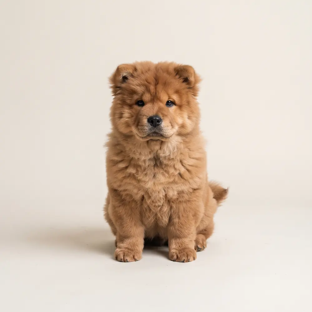 Illustration of a Chow Chow: cinnamon coat. Not a photograph of a puppy for sale.