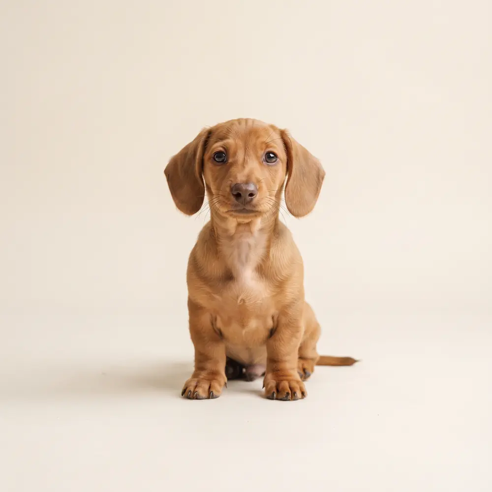 Illustration of a Dachshund: tan coat. Not a photograph of a puppy for sale.