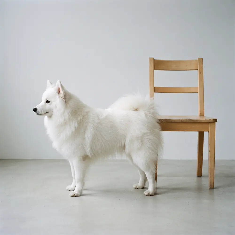 Illustration of a Japanese Spitz: grown, about 5–10 kg. Not a photograph of a puppy for sale.