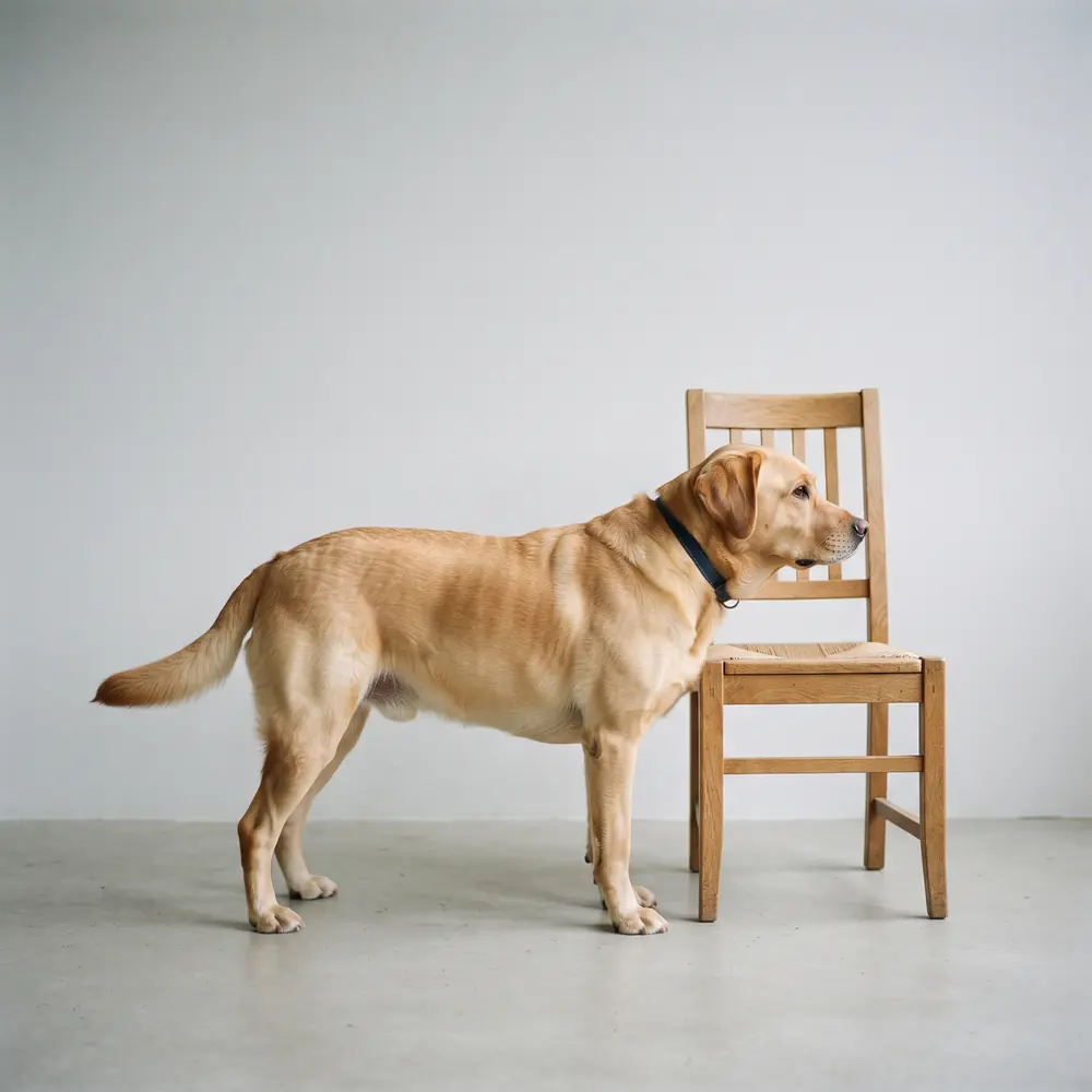 Illustration of a Labrador Retriever: grown, about 25–36 kg. Not a photograph of a puppy for sale.