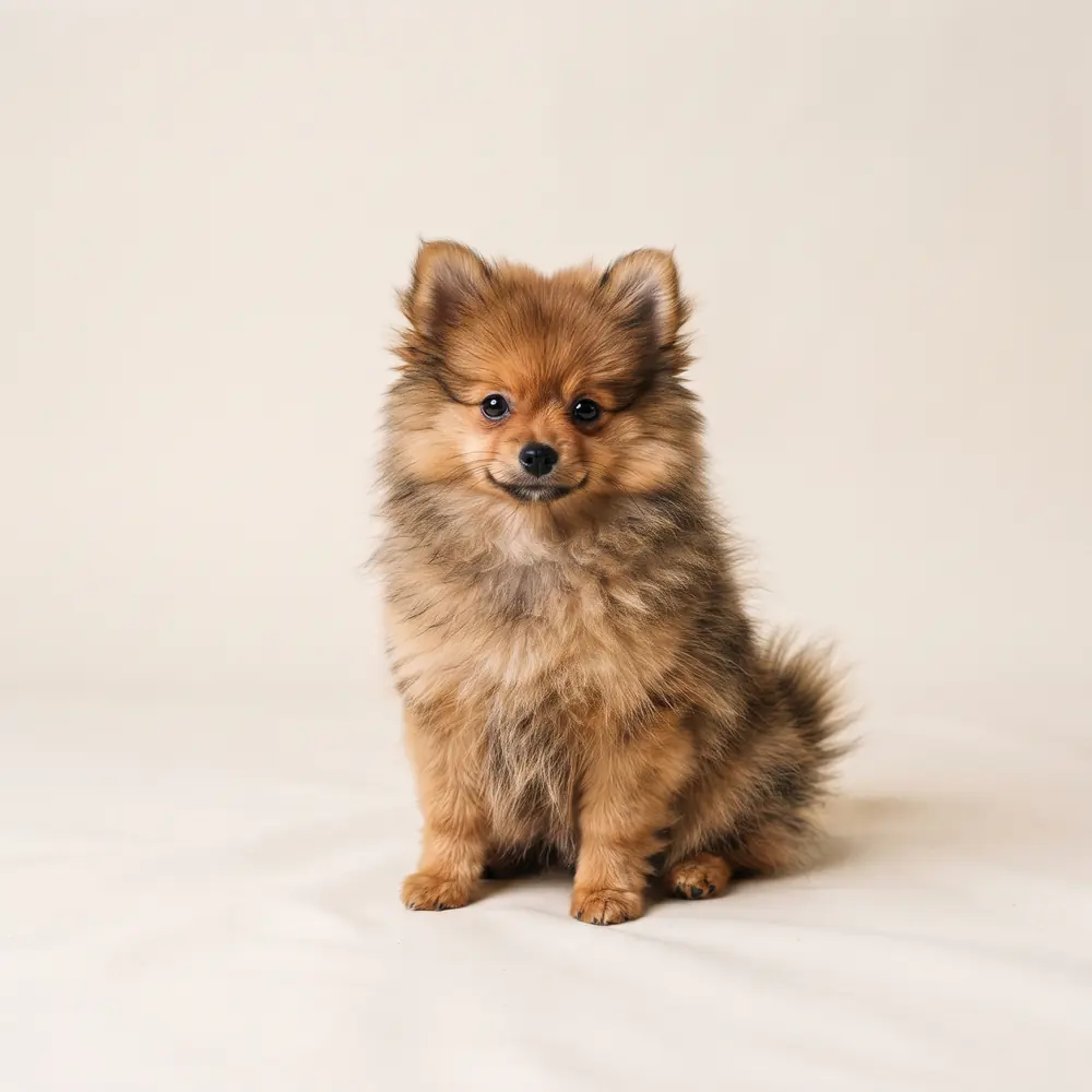 Illustration of a Pomeranian: sable coat. Not a photograph of a puppy for sale.