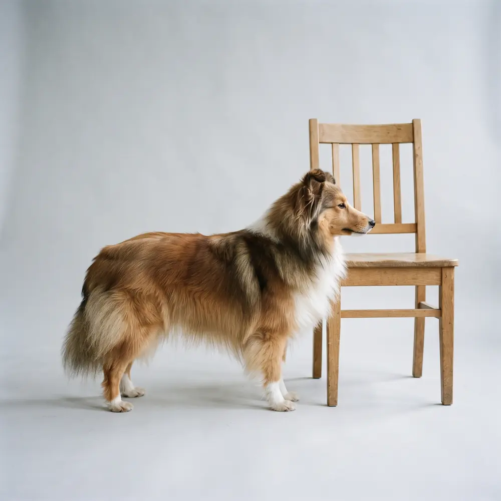 Illustration of a Shetland Sheepdog: grown, about 6–12 kg. Not a photograph of a puppy for sale.