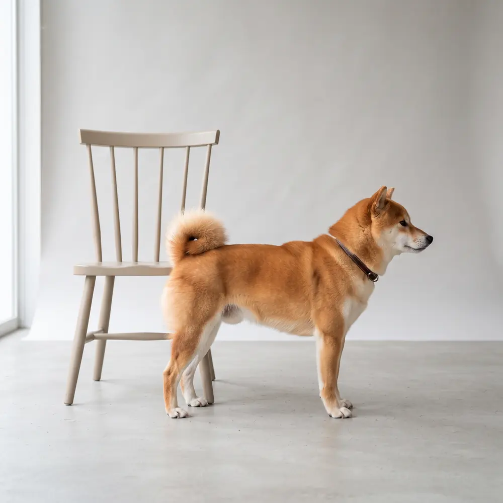 Illustration of a Shiba Inu: grown, about 8–11 kg. Not a photograph of a puppy for sale.