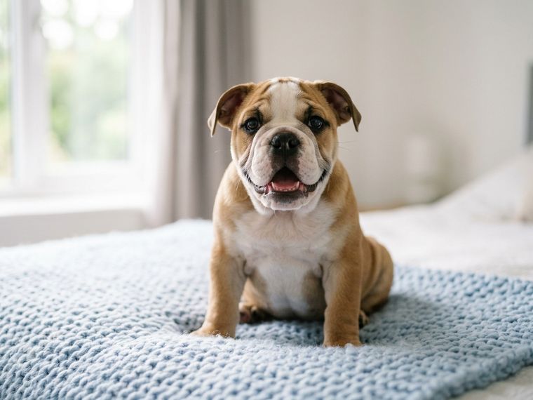 Fawn & White British Bulldog puppy for sale in Singapore