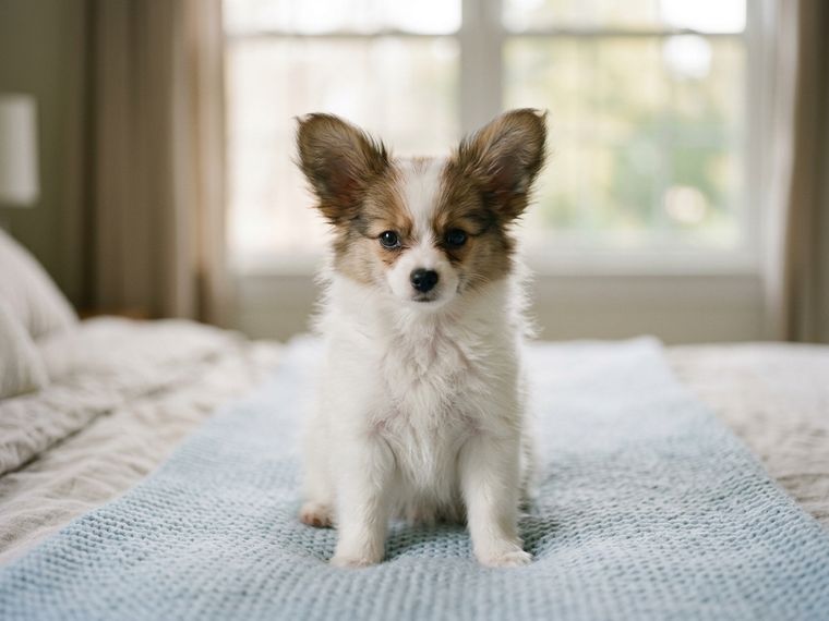 White & Sable Papillon puppy for sale in Singapore